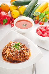 Image showing spaghetti pasta with bolognese sauce