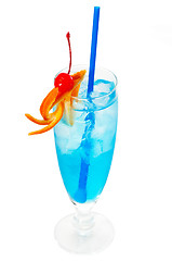 Image showing blue long drink cocktail