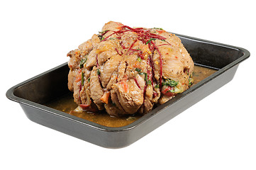 Image showing Baked ham on a tray