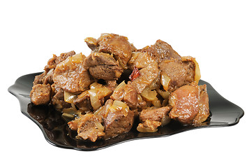 Image showing Stew with onions on a plate.