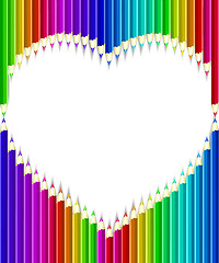 Image showing Colored pencils heart shape