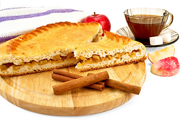 Image showing Apple pie with cinnamon and apples