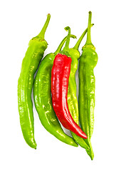 Image showing Green and red cayenne