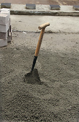 Image showing shovel in the rocks