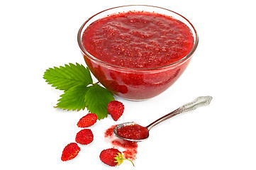 Image showing Jam of strawberry with berries