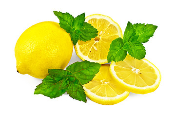 Image showing Lemons and mint