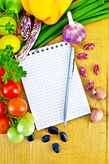 Image showing Notepad with vegetables