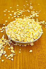 Image showing Pea flakes in a white bowl