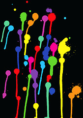 Image showing colorful blots on a black background