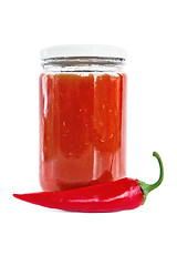 Image showing Tomato ketchup with hot pepper
