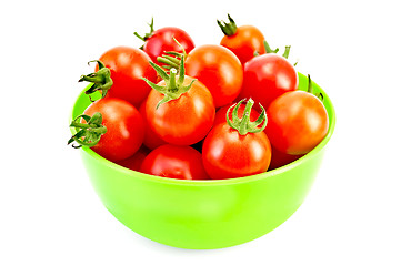 Image showing Tomatoes in green bowl