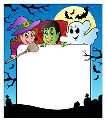 Image showing Frame with Halloween characters 2