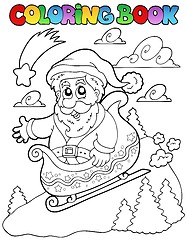 Image showing Coloring book Christmas topic 6