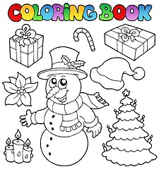 Image showing Coloring book Christmas topic 2