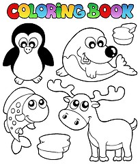 Image showing Coloring book winter topic 2