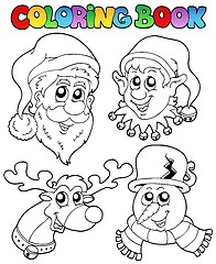 Image showing Coloring book Christmas topic 1