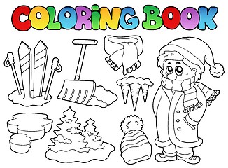 Image showing Coloring book winter topic 3