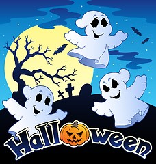 Image showing Halloween scenery with sign 2