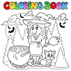 Image showing Coloring book Halloween character 1