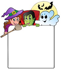 Image showing Frame with Halloween characters 1