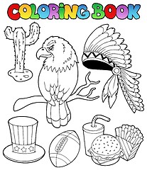 Image showing Coloring book American theme images