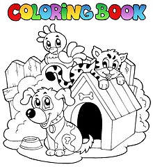 Image showing Coloring book with domestic animals