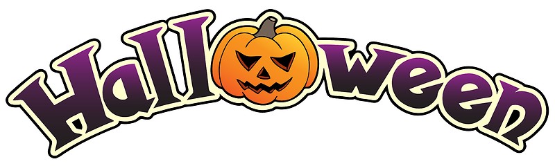 Image showing Halloween sign with big pumpkin