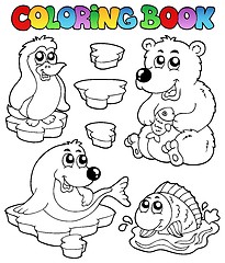 Image showing Coloring book winter topic 1