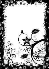 Image showing Grunge floral frame, vector