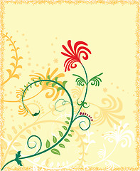 Image showing Grunge background flower, elements for design, vector