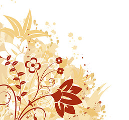 Image showing Grunge floral background