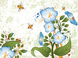 Image showing Grunge floral background