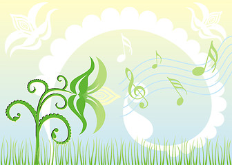 Image showing Background Singing flowers
