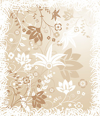 Image showing Grunge floral background, elements for design, vector