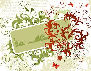 Image showing Grunge flower background