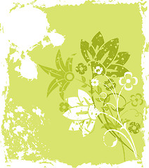 Image showing Grunge background flower, elements for design