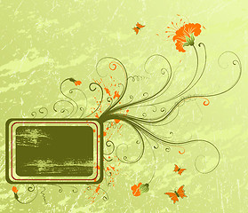 Image showing Grunge flower background