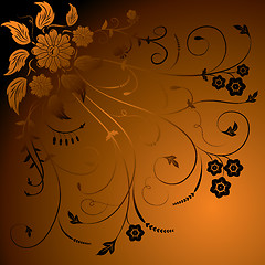 Image showing Floral background, elements for design, vector