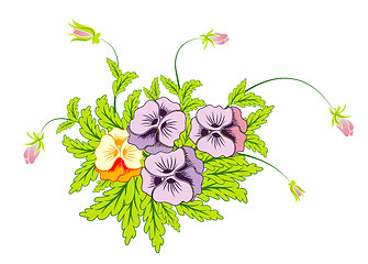 Image showing Bouquet of pansies
