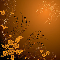 Image showing Floral background, elements for design, vector