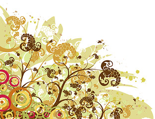 Image showing Grunge floral background