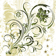 Image showing Grunge floral background