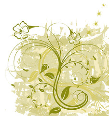 Image showing Grunge floral background