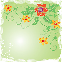 Image showing Grunge background flower, elements for design