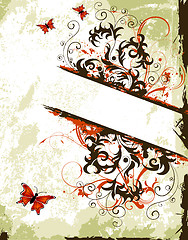 Image showing Grunge flower background