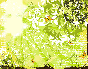 Image showing Grunge flower background