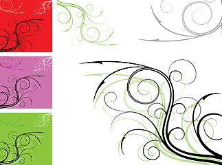Image showing Element for design, corner flower, vector