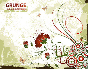 Image showing Grunge floral background