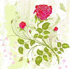 Image showing Grunge floral background