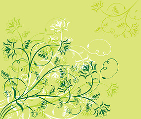 Image showing Floral background, elements for design, vector